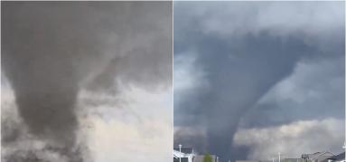 El tornado fue capturado por internautas.