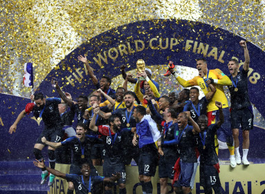 Celebración de Francia tras consagrarse como campeón del mundo.