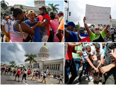 Se trata de la protesta más grande que se registra en la isla desde 1994. Los ciudadanos expresaron su malestar ante la difícil situación económica que se vive por cuenta de la pandemia.