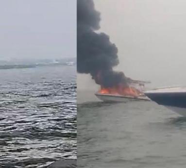 Embarcación 'Sky Blue' se vio envuelta en llamas.