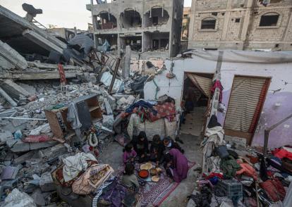 Escombros de una casa destruida por un ataque israelí en Gaza.
