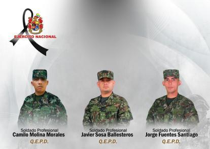 Los soldados que murieron en combates con disidentes.