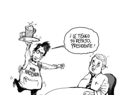 Cerveza y gaseosa con IVA plurifásico - Caricatura de Rodrigo Guerreros
