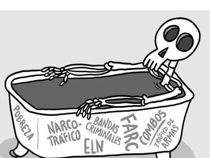 Baño de sangre en Arauca - Caricatura de Matador