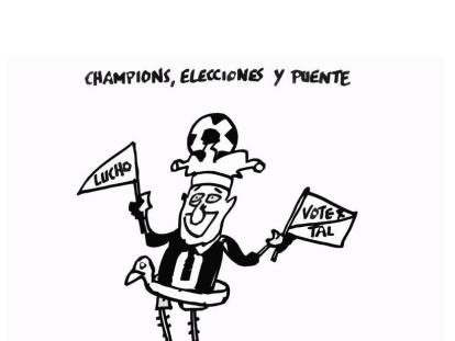 Champions, elecciones y puente - Caricatura de Jota