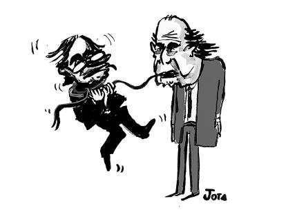 Álvaro Leyva ataca - Caricatura de Jota