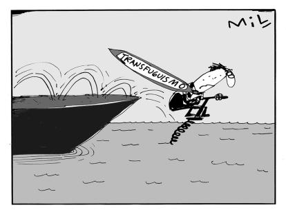 Caricatura de Mil del 8 de mayo:Y se hundió