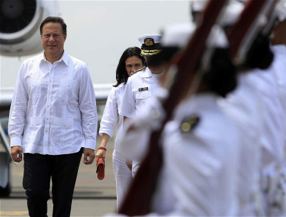La llegada del presidente de Panamá, Juan Carlos Varela.