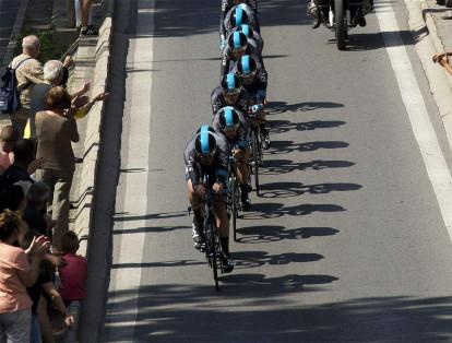 La etapa 4 del Tour de Francia 2013 fue contrarreloj por equipos. El Movistar de Nairo fue séptimo, a 17 segundos del ganador, el Orica Greenedge. El Sky de Froome (foto) fue tercero a tres segundos.