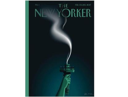 La creativa revista 'The New Yorker' mostró la estatua de la Libertad con una antorcha del que solo sale humo. Una forma de criticar las políticas migratorias de Trump.