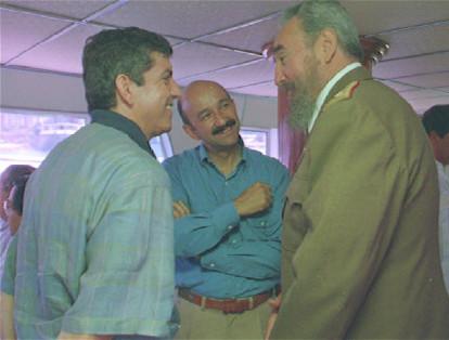Castro con sus homólogos de Colombia, César Gaviria (i), y de México, Carlos Salinas, en 1994.