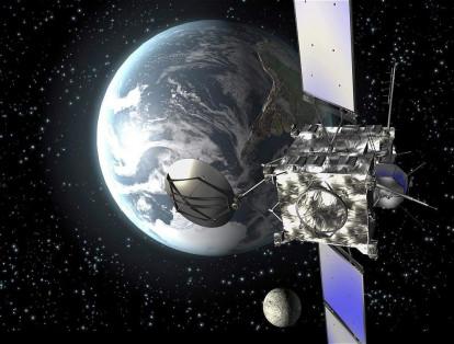 Esta es una imagen facilitada por la Agencia Espacial Europea (ESA) que muestra una animación de la sonda Rosetta durante su acercamiento a la Tierra.