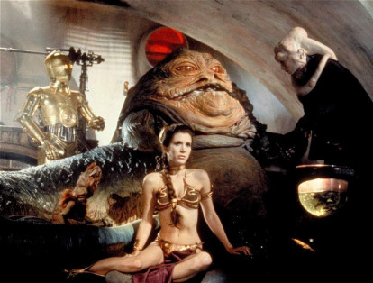 En una rueda de prensa recordó cómo se divirtió asesinando a su captor, Jabba the Hutt, en 'El retorno del Jedi'. La escena es recordada también por muchos por el bikini dorado que llevaba.