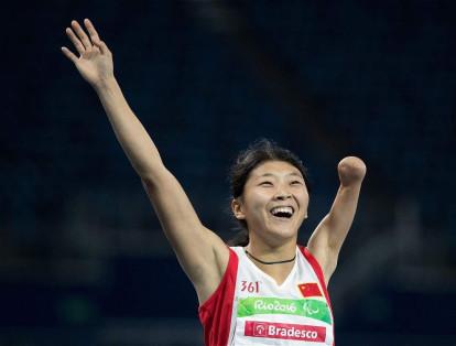 La atleta china Lu Li participó en la competencia femenina 400m T47.
