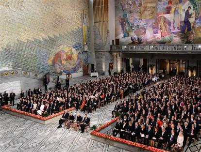 La ceremonia tuvo como escenario a la sede del ayuntamiento de Oslo.