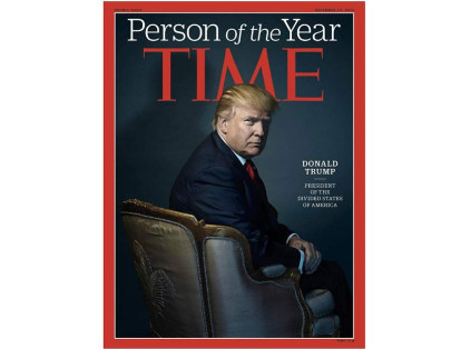 La revista 'Time' eligió a Donald Trump como personaje del año. En su portada reseña al magnate como el presidente que dividió a Estados Unidos.