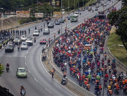 Los chavistas se concentraron en la avenida Bolívar, en Caracas.