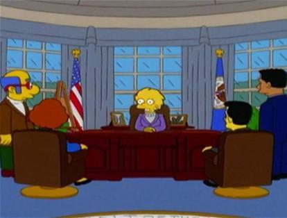 En la temporada 11, emitida en el 2000, Lisa es presidente de EE.UU,, reemplazando a Donald Trump. En ese momento, el magnate era solo un empresario, impensado en el ámbito político.