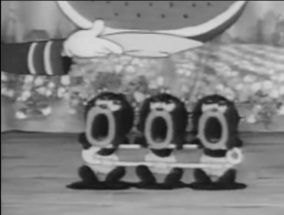 En 'Betty Boop', varios bebes desfilan en un escenario, entre ellos, tres afros que solo lloran y que son callados con un pedazo de sandía.