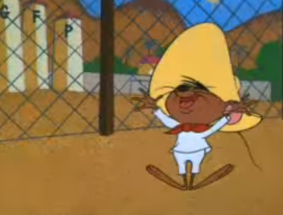 En publicidad y episodios de 'Speedy Gonzales' se ve al ratón mexicano pasar la frontera para robar el queso estadounidense y dárselo a sus compañeros holgazanes.