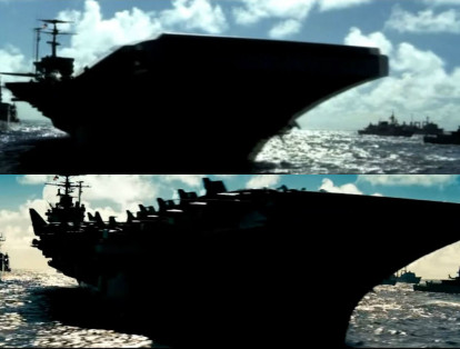 El director Michael Bay no vio problema en reutilizar la imagen de un portaaviones en dos de sus películas ('Pearl Harbor y 'Transformers: El lado oscuro de la luna')