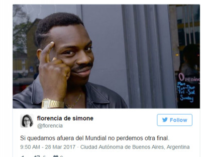 No podía hacer falta el meme de moda: el 'negro pensante' con un cruel apunte sobre Argentina y sus finales.