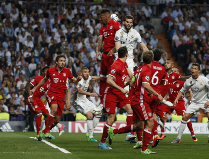 Muy disputado el partido Real Madrid y Bayern Múnich, hasta la expulsión de Vidal.