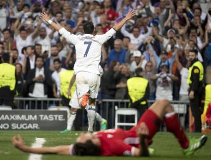 La gran figura, Cristiano Ronaldo, a celebrar con la tribuna.