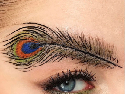 La moda de arreglarse las cejas como si fueran plumas fue iniciada por la artista de maquillaje Stella Sironen en Instagram. Ella aseguró que no lo hizo con intención de crear una tendencia y que ya antes habían sido utilizadas.