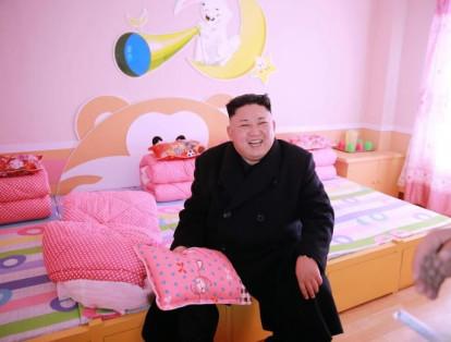 Kim Jong Un durante una visita a la Escuela Primaria de Huérfanos de Pyongyang.