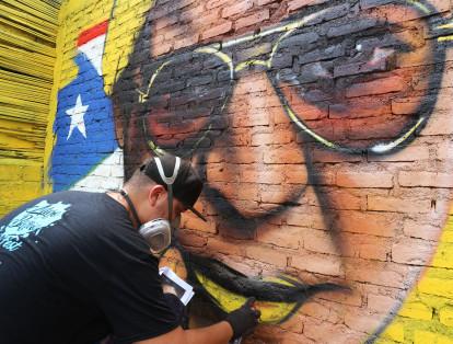 El artista 'Visual', realizó un grafiti con la técnica de aerosol, del cantante Héctor Lavoe.