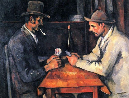 Los jugadores de cartas es una serie de 5 obras realizada por el pintor francés Paul Cézanne, un artista posimpresionista, precursor de la pintura moderna en el mundo. Esta obra se creó entre 1890 y 1895 en Suiza y Aix-en-Provence. Se vendió en 2011 por un valor de 250 millones de dólares.
