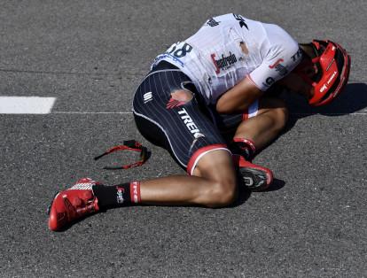 Jarlinson Pantano, compañero de Alberto Contador en el Trek, sufrió una fuerte caída en la decimosexta etapa del Tour.