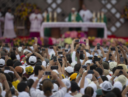 Además, el papa Francisco habló del perdón citando a Gabo en medio de la misa campal en Cartagena.