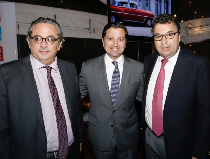 Marc Saikali, director de France 24; el ministro Mintic, David Luna, y el defensor del pueblo, Carlos Negret.