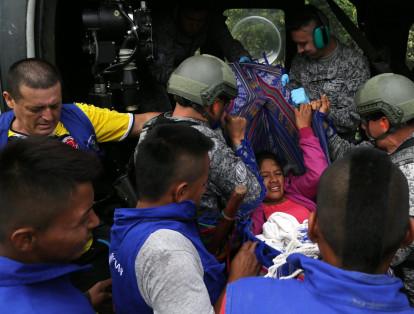 La mujer identificada como Blanca Musiquie Mestizo, de 35 años, fue rescatada en medio de la zona selvática del Pacífico colombiano.