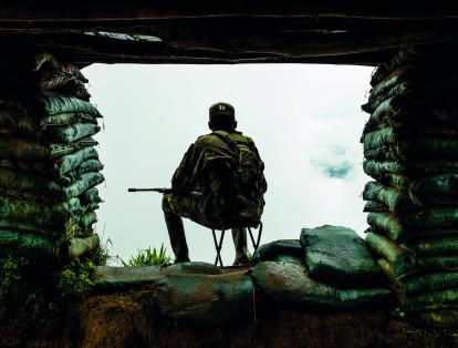 Puesto de control de un batallón en Antioquia. 
La esperanza vence al miedo, 2016.