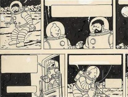 Página del cómic 'Tintin'

La casa de ventas Artcurial subastó el original de una página del álbum de Tintin, ‘Objetivo Luna’, en París por un valor de 1,55 millones de euros (más de 5.000 millones de pesos) que fueron pagados por un coleccionista europeo. La pieza subastada es una de las cuatro que hay en el mercado y está hecho en tinta china y tiene unas dimensiones de 50x35 centímetros.