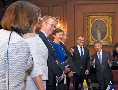 El presidente Santos se reunió en la Casa de Nariño con el primer ministro finlandés, Juha Sipilä, y su plantilla.