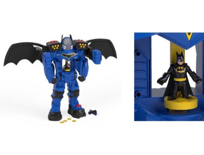 Imaginext DC Super Friends Batbot Xtreme. Con una altura que supera los 60 centímetros, este robot tiene luces, sonidos y hasta alas. Está recomendado para niños entre 3 y 8 años. Su precio: 83,99 dólares.