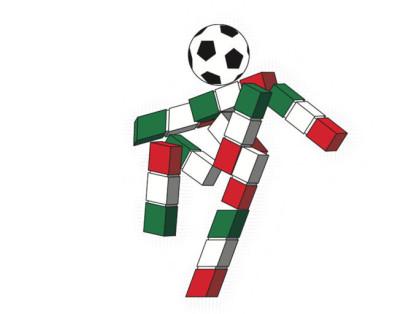 Ciao - Italia 1990 

Esta mascota, aunque innovadora para la época, recibió críticas al no plasmar una figura humana o de animal. Ciao personificó a un futbolista con los colores de la bandera italiana.