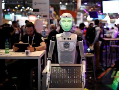 SociBot es un robot fabricado por Engineered Arts, se exhibe en la conferencia Viva Technology en París, Francia.
