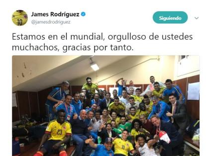 En octavo lugar está Jame Rodriguez luego de la clasificación de Colombia al Mundial de Rusia 2018