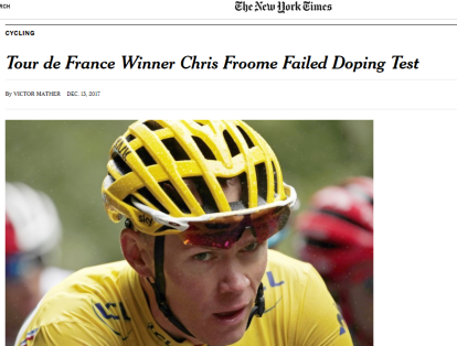 The New York Times’, otro de los diarios norteamericanos con mayor relevancia a nivel mundial,  habla de la defensa del ciclista con relación a sus problemas asmáticos.