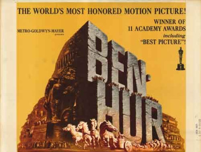 12 nominaciones tuvo en 1959 ‘Ben Hur’, con 11 premios como: Mejor película, director, actor, actor de reparto, diseño de producción, fotografía, vestuario, efectos visuales, montaje, banda sonora y sonido. La película rodea la vida de dos enemigos, Ben Hur y Mesala en épocas del naciente cristianismo durante el antiguo imperio romano.
