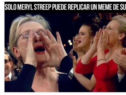 Meryl Streep 'repitió' el meme con el que la recordaban de la ceremonia de los Óscar del año pasado.