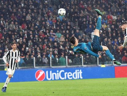 Cristiano Ronaldo anotó un golazo de chilena que lo inmortaliza en la Champions League.