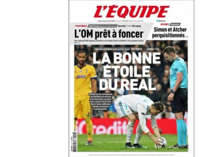 L´equipe, uno de los diarios deportivos más prestigiosos de Francia, está ‘a favor’ del penalti cobrado, pues titula ‘La buena estrella del Real’ y menciona la jugada agónica del minuto 97 como un ‘penalti justificado’.