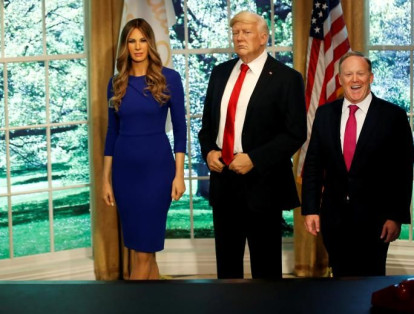 El 25 de abril la familia presidencial inauguró  en New York la escultura de la réplica en cera, de Melania Trump.