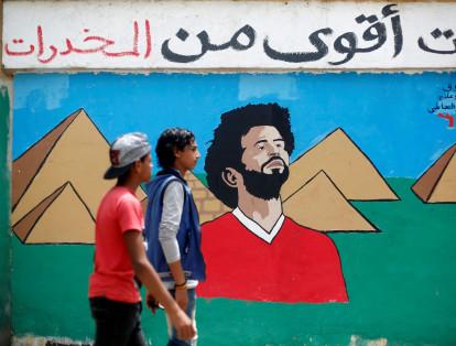 En cada calle de El Cairo hay murales de Salah. Hoy por hoy, es la persona más famosa en Egipto.